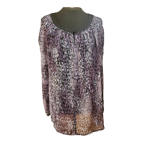 Liz Claiborne Sheer Top, XL, no belt, - Picture 2 of 8